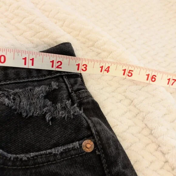 Levi's Premium 501 Cutoff Shorts XX Black Wash w/Button Fly & Blank Tab sz 26 - Picture 9 of 13